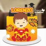 Arquivo Topo de Bolo Homem de Ferro Baby em Camadas 2