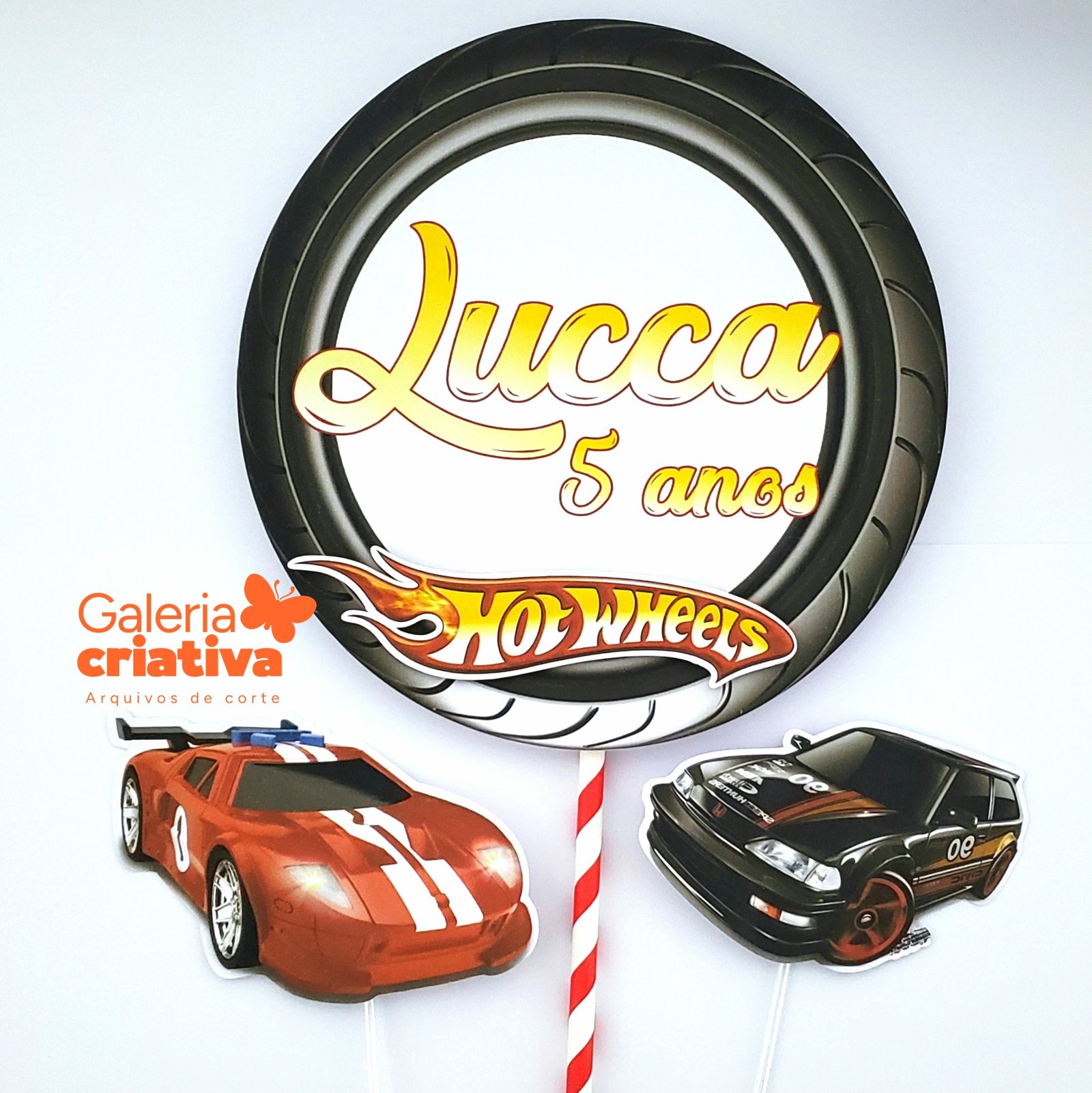 Hot Wheels Circular Arquivo Topo de Bolo Hot Wheels Circular - Imagem 1