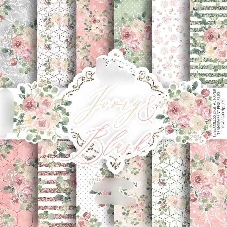 Ivory Blush_pp Kit Digital Flores de Marfim - Imagem 1