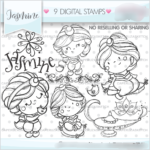 Kit Digital Jasmine Desenho Rabisco