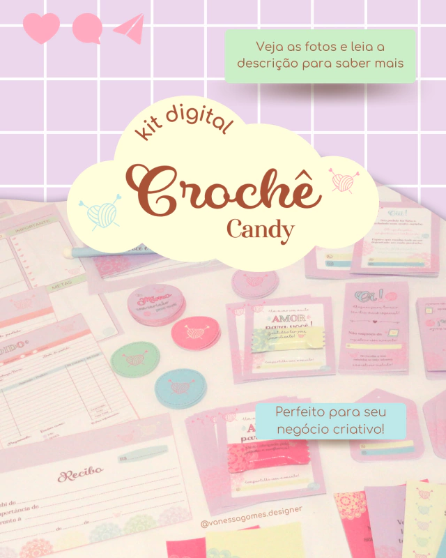 KIT DIGITAL CROCHÊ CANDY Kit Digital Crochê Candy - Imagem 1