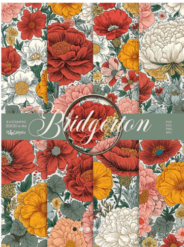 KIT DIGITAL PAPÉIS EM A4 COLEÇÃO BRIDGERTON Kit Digital Papeis Coleção Bridgerton - Imagem 1