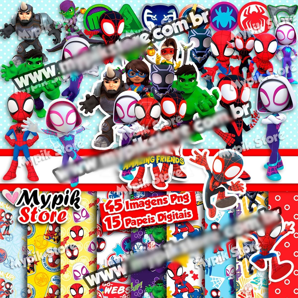 KIT DIGITAL SPIDEY AMAZING FRIENDS 2 Kit Digital SPIDEY AMAZING FRIEND - Imagem 1