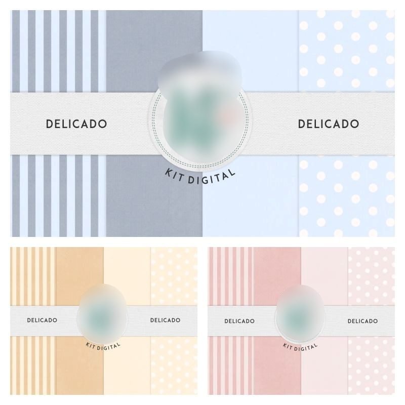 KifC_KitDelicado Kit Digital Papeis Delicado - Imagem 1