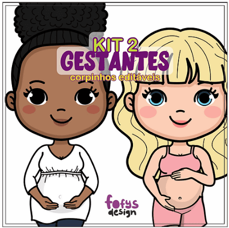 Kit 2 Gestante (Fofys Design) Kit Digital Gestante - Imagem 1