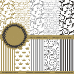 Kit Digital Papeis Arabesco Luxo