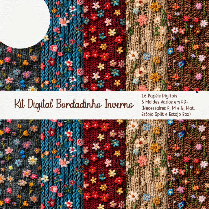 Kit Digital Bordadinho Inverno Kit Digital Bordadinho Inverno - Imagem 1