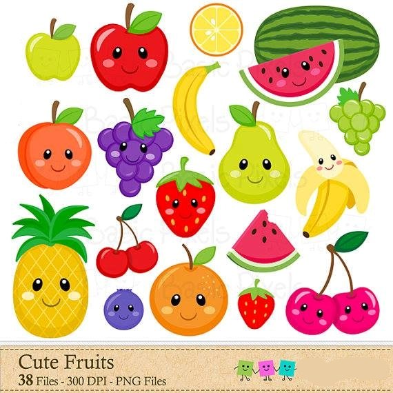 Kit Digital Frutas Fofas Kit Digital Frutas Fofas - Imagem 1