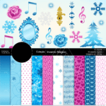 Kit Digital Papeis Inverno Mágico