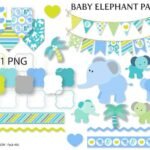 Kit Digital Elefantinhos Baby Azul
