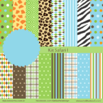 Kit Digital Papeis Safari Azul