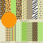 Kit Digital Papeis Safari Verde