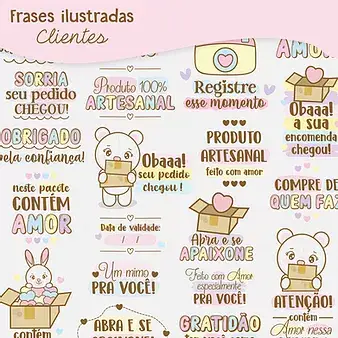 Kit Frases Ilustradas Clientes Kit Digital Frases Inlustradas - Imagem 1