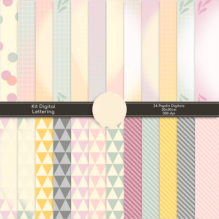 Kit Lettering Kit Digital Papeis Modelos Lettering - Imagem 1