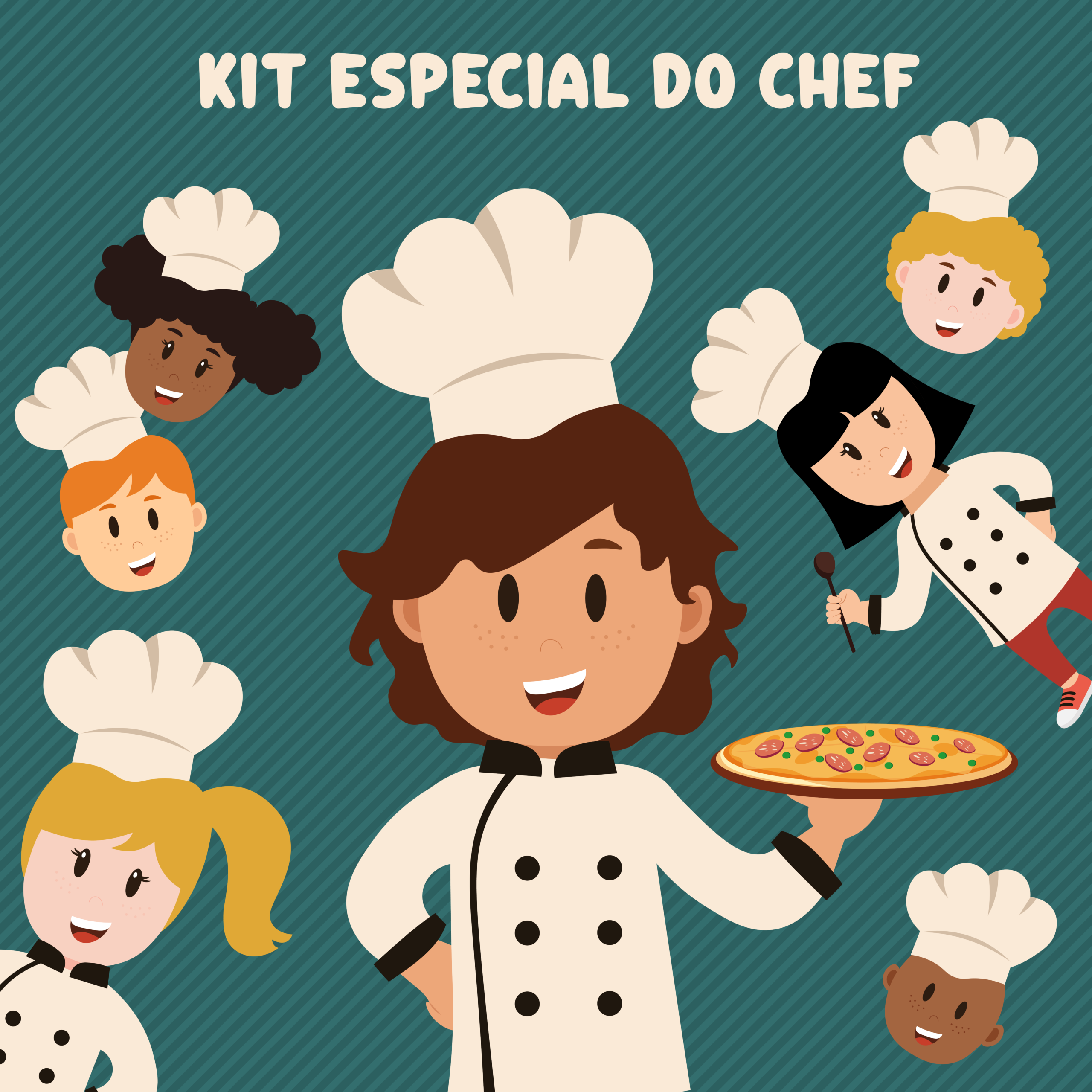 Kit de Ilustrações Chef Pizzaiolo.png Kit Digital Chef Pizzaiolo - Imagem 1