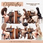 Kit Digital Organistas Mulheres no Piano