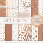 Kit Digital Papeis Natal Cobre