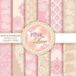 Kit Digital Papeis Renda Rosa