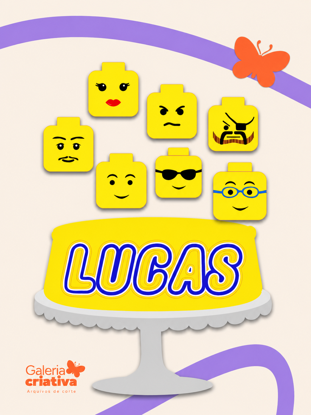Lego Emoji Arquivo Topo de Bolo Lego Emoji - Imagem 1