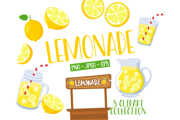 Lemonade Clipart Set Kit Digital Limonada Clipart - Imagem 1