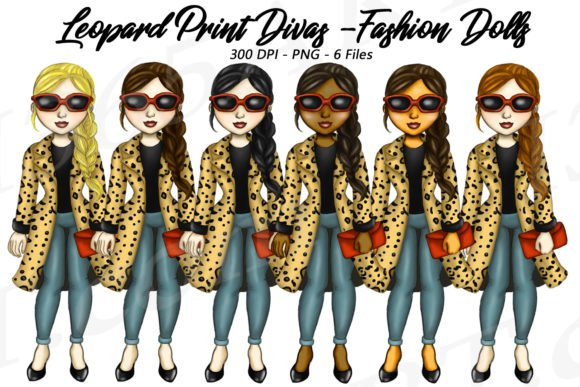 Leopard_Print_Divas Arquivo Kit Digital Mulheres Divas com Estampa de Leopardo - Imagem 1