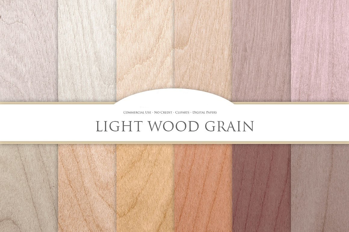 Light Wood by Avenie Digital Arquivo Kit Digital Papel Madeira clara - Imagem 1