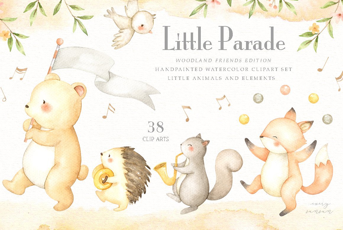 Little Parade Woodland Friends Kit Digital Amigos da Floresta - Imagem 1