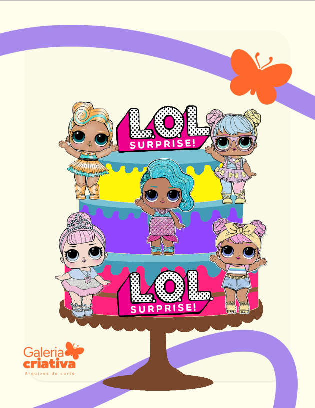 Lol Surprise em Camadas 4 Arquivo Topo de Bolo Lol Surprise em Camadas 4 - Imagem 1