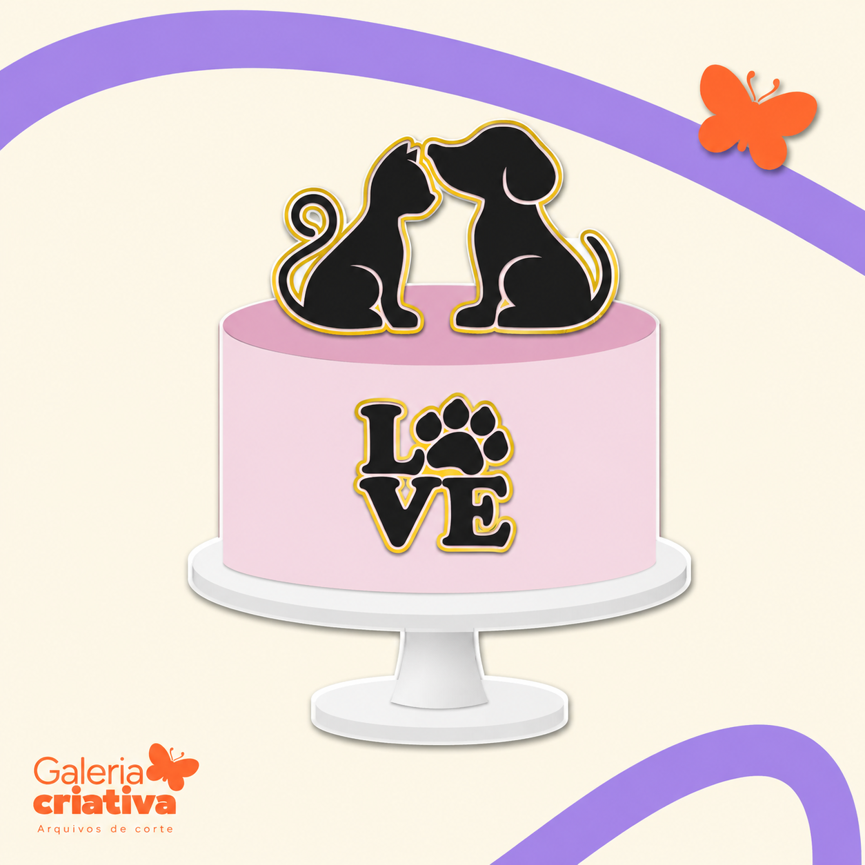 Love Pets Arquivo Topo de Bolo Love Pets - Imagem 1