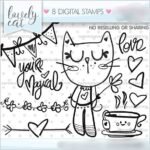 Kit Digital Love Gatinho Rabisco