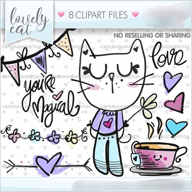 Lovely Cat Kit Digital Lovely Gatinho - Imagem 1