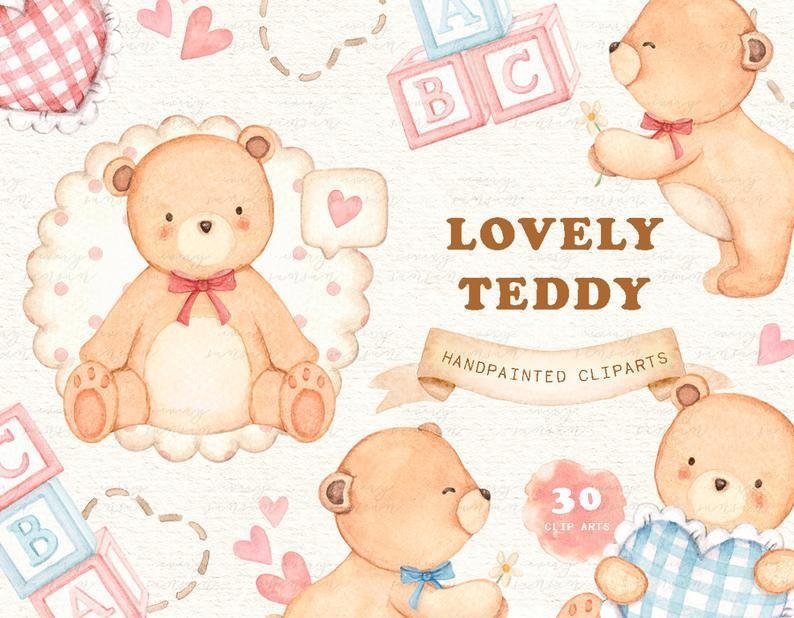 Lovely Teddy Kit Digital Lindo Ursinho - Imagem 1