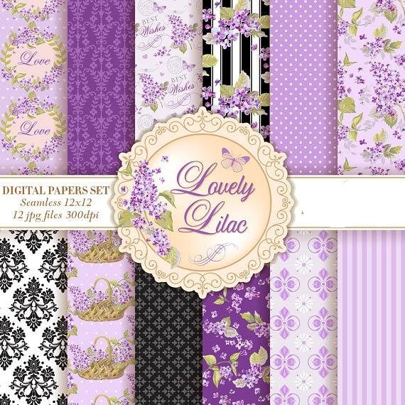 LovelyLilac Kit Digital Papeis Adorável Lilás - Imagem 1