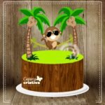 Arquivo Topo de Bolo Macaquinho na Rede em Camadas