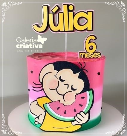 Magali Melancia em Camadas Arquivo Topo de Bolo Magali Melancia em Camadas - Imagem 1