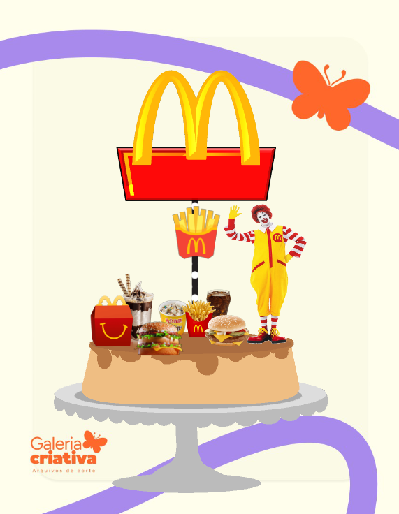 Mc Donalds Arquivo Topo de Bolo Mc Donalds - Imagem 1