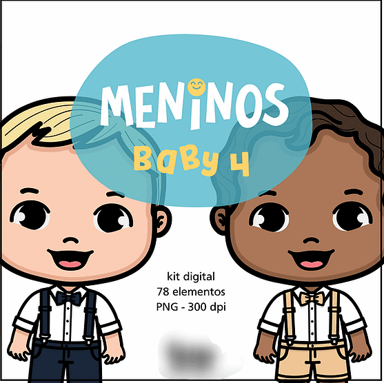 Meninos Baby 4 Kit Digital Meninos Baby - Imagem 1