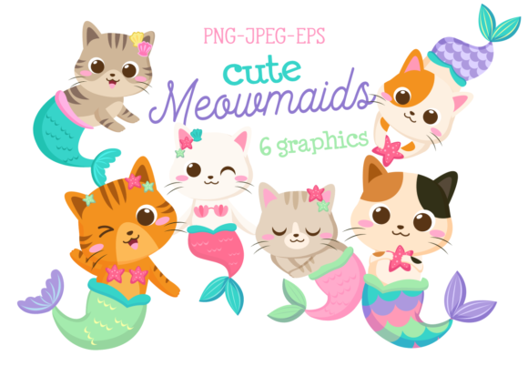 Meowmaids-8310111 Kit Digital Gatinhas Sereias - Imagem 1