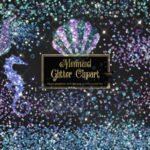 Kit Digital Sereia com Glitter Clipart