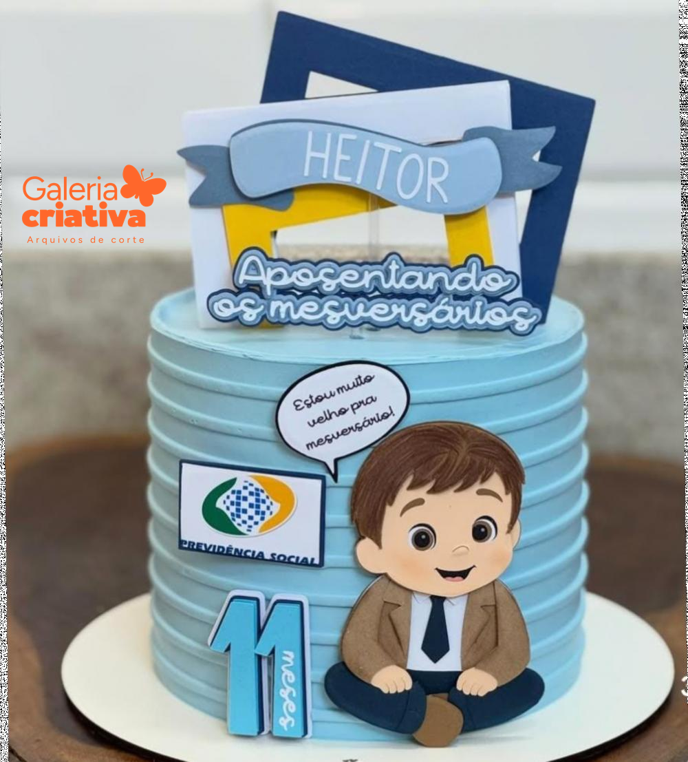 Mesversário Aposentadoria Baby em Camadas Arquivo Topo de Bolo Mesversário Aposentadoria Baby em Camadas - Imagem 1