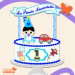 Arquivo Topo de Bolo Mesversário Menino