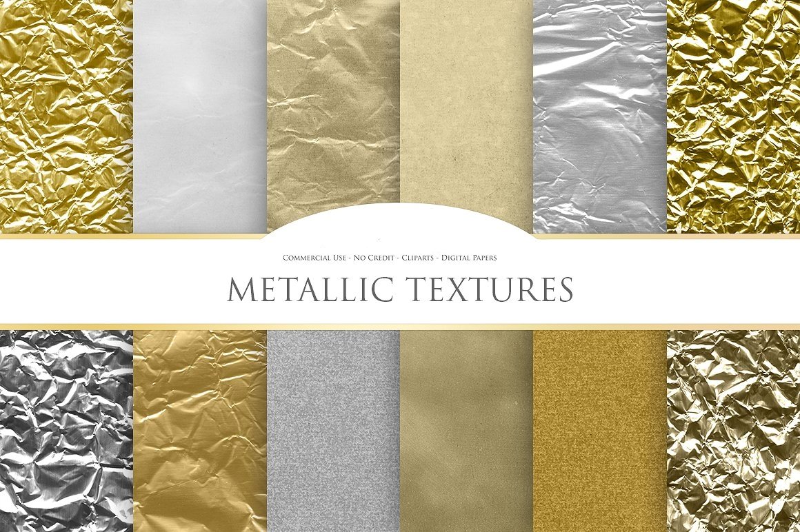 Metallic Textures by Avenie Digital Arquivo Kit Digital Papel Texturas Metálicas - Imagem 1