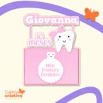 Arquivo Topo de Bolo Meu Primeiro Dentinho Menina Rosa