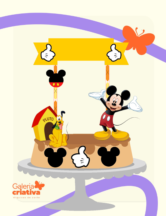 Mickey 3 Arquivo Topo de Bolo Mickey 3 - Imagem 1