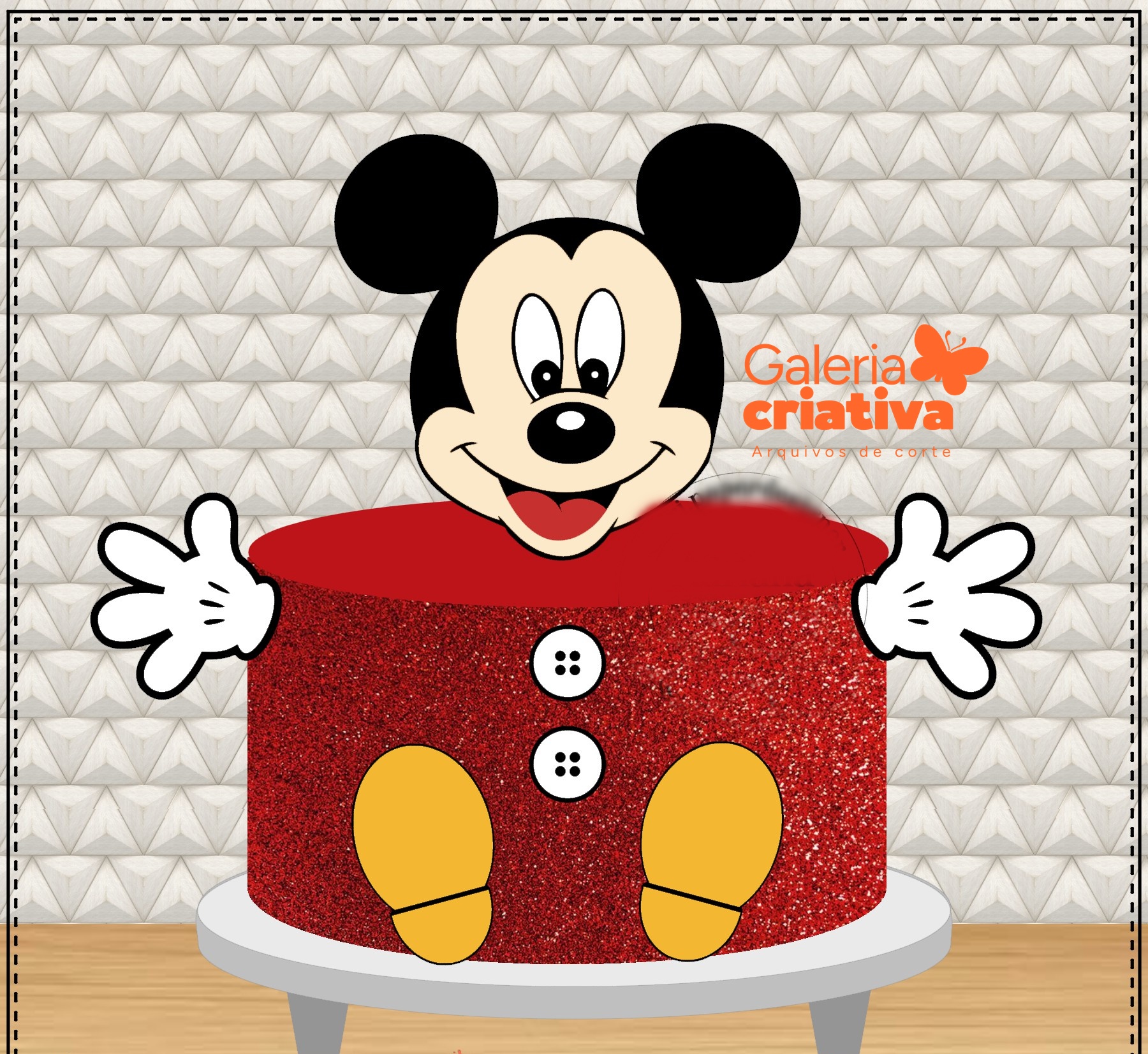 Mickey Cabeça 3 Arquivo Topo de Bolo Mickey Cabeça 3 - Imagem 1