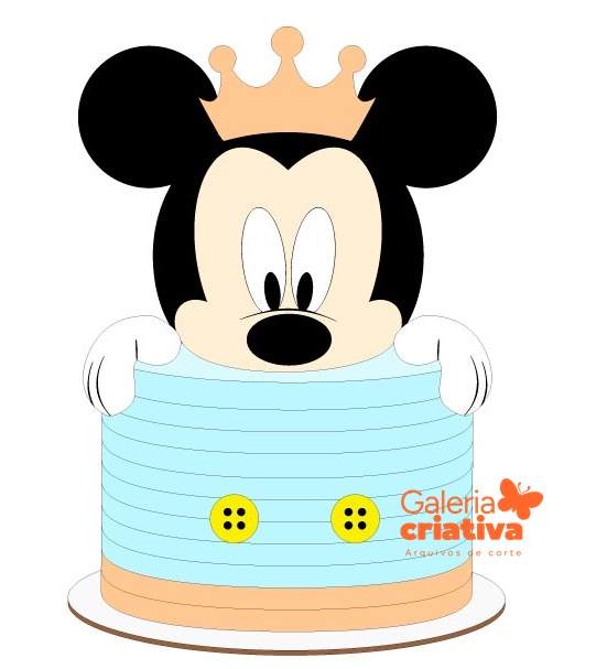 Mickey Cabeça Principe Arquivo Topo de Bolo Mickey Cabeça Principe - Imagem 1