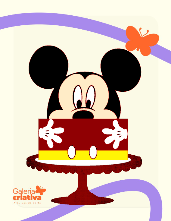 Mickey Cabeça em Camadas 4 Arquivo Topo de Bolo Mickey Cabeça em Camadas 4 - Imagem 1
