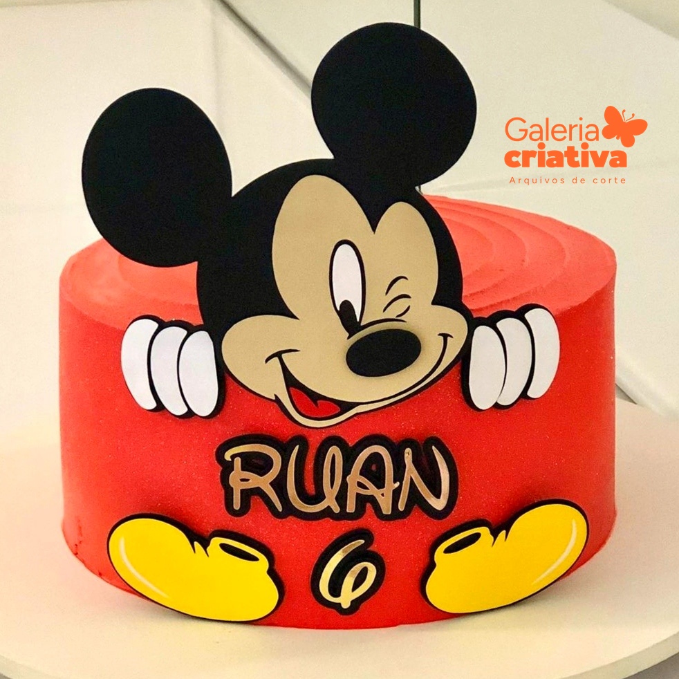 Mickey Cabeça em Camadas Arquivo Topo de Bolo Mickey Cabeça em Camadas - Imagem 1