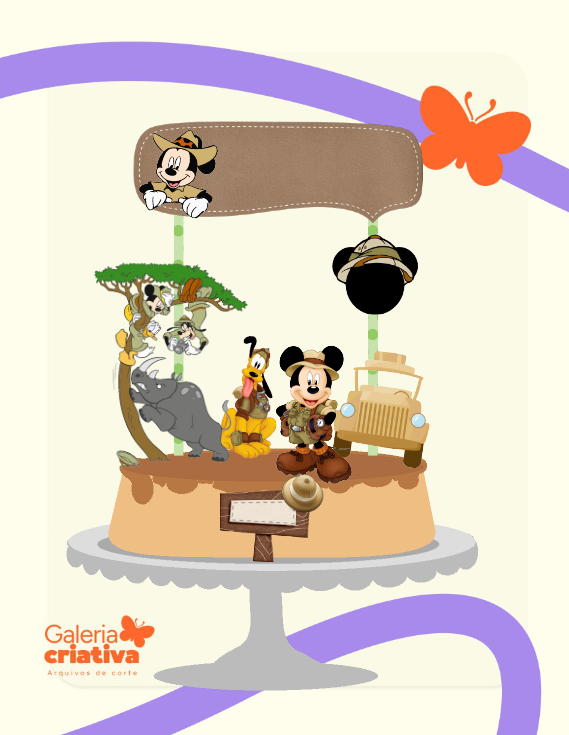 Mickey Safari Arquivo Topo de Bolo Mickey Safari - Imagem 1
