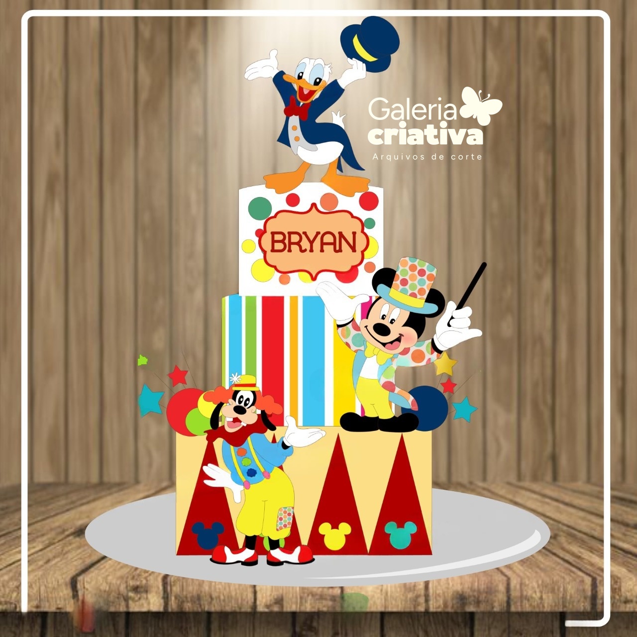 Mickey circo 2 Arquivo Topo de Bolo Mickey circo 2 - Imagem 1